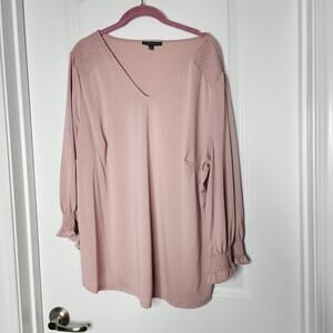 Plus 1X | Adrianna Papell | NWOT | Dusty Rose V-Neck Blouse